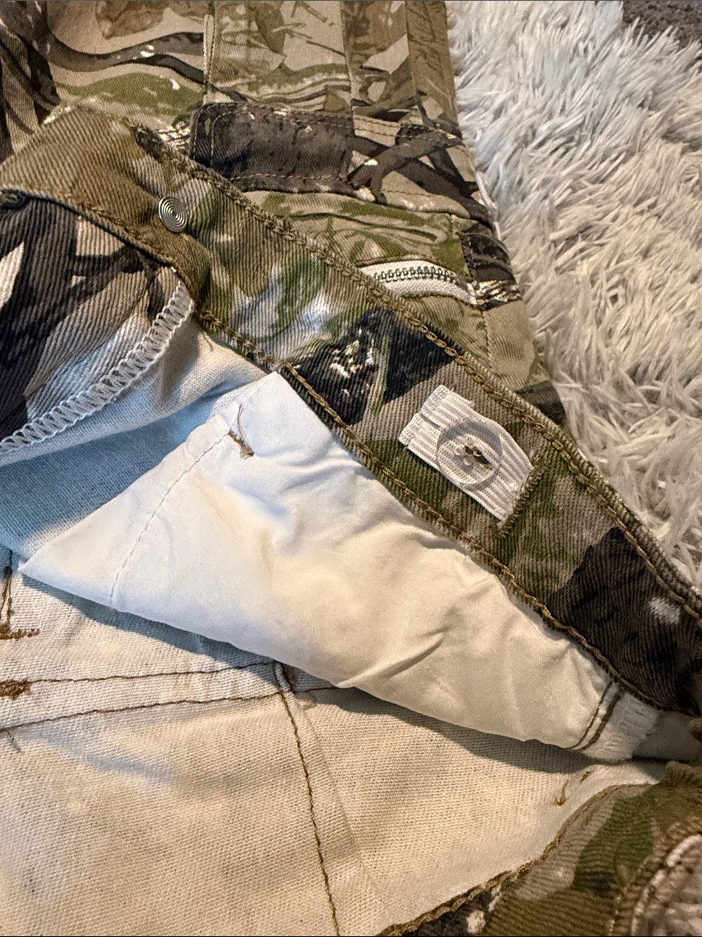 Kids Camo Cargo Pants in Green and Tan - Durable Outdoor Bottoms - Picture 13 of 14